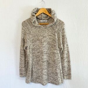 Lulu-B Size Small Hoodie Sweater Long Sleeve Kangaroo Pocket Merled Oatmeal